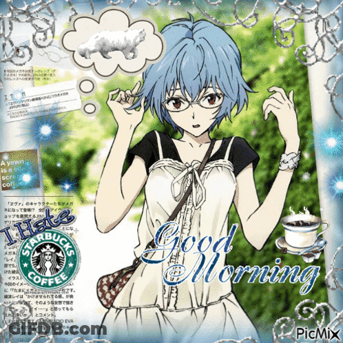 Girl With Glasses And Starbucks Coffee GIF