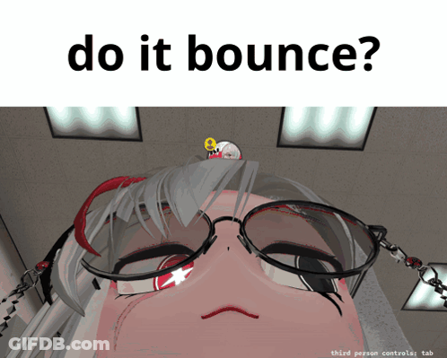 A Picture Of A Girl With Glasses And The Words Do It Bounce On Top GIF