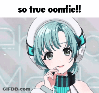 A Picture Of A Girl With Headphones And The Words So True Oomfie GIF