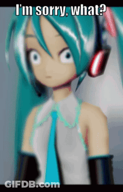 A Picture Of A Girl With Headphones Says I 'M Sorry What ? GIF