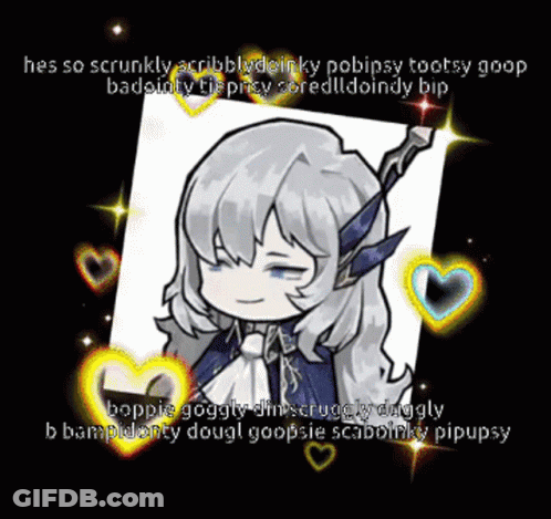 Girl With Hearts And He's So Scrunkly GIF