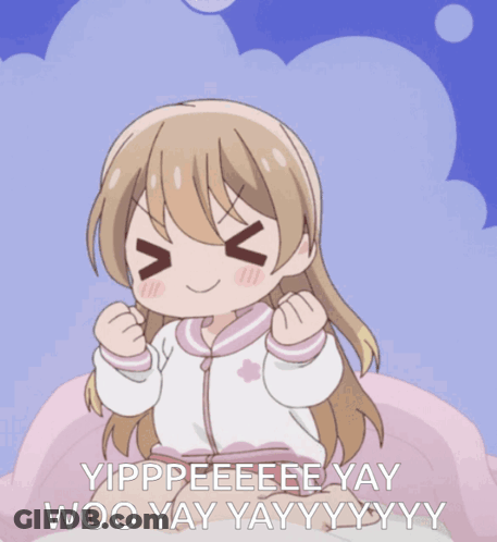 A Picture Of A Girl With Her Fist In The Air And The Words Yippeeee Yay Woo Yay Yayyyyy GIF