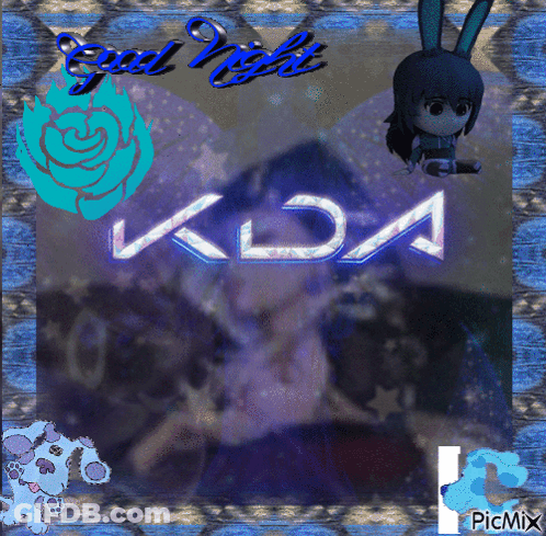 A Picture Of A Girl With Kda On It GIF