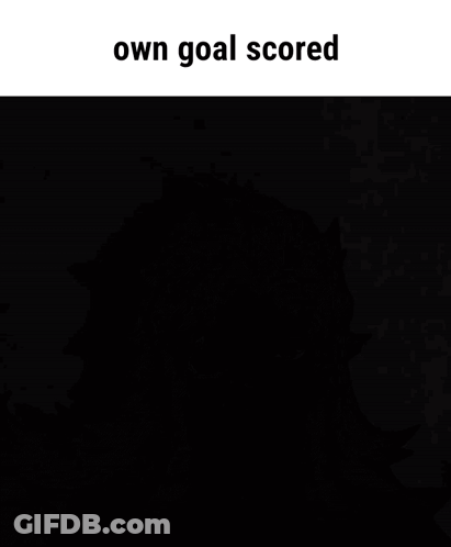 A Picture Of A Girl With Long Hair And The Words Own Goal Scored GIF