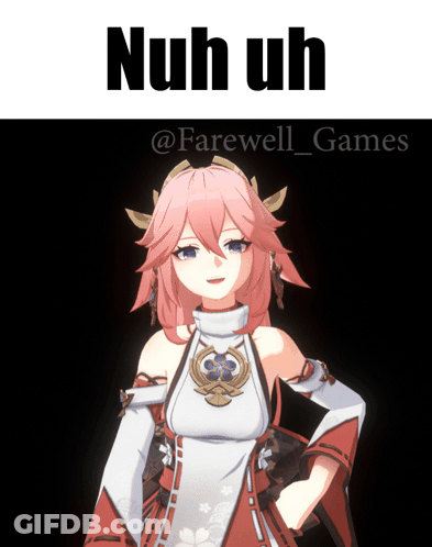 A Picture Of A Girl With Pink Hair And The Words Nuh Uh Above Her GIF