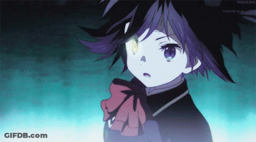 A Picture Of A Girl With Purple Hair And A Tokyo Mix Logo In The Corner GIF