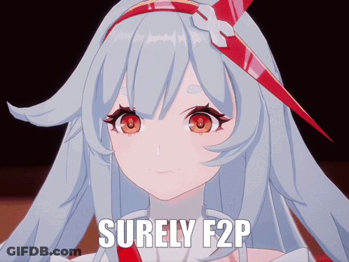 A Picture Of A Girl With Red Eyes And The Words Surely F2p GIF