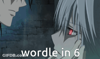 A Picture Of A Girl With Red Eyes And The Words Wordle In 6 Below Her GIF