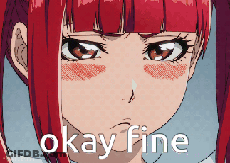 A Picture Of A Girl With Red Hair And The Words Okay Fine On The Bottom GIF
