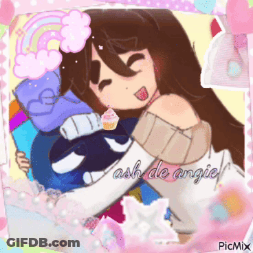 A Picture Of A Girl With The Name Ash De Angie GIF