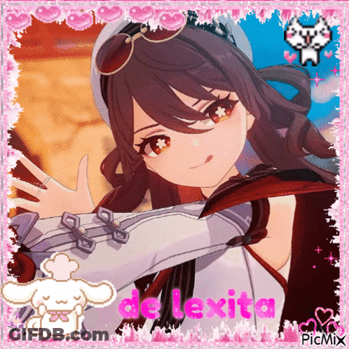 A Picture Of A Girl With The Name Delexita On The Bottom GIF