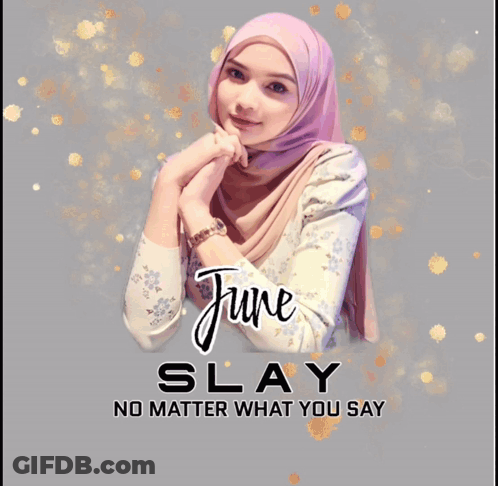A Picture Of A Girl With The Name June On It GIF