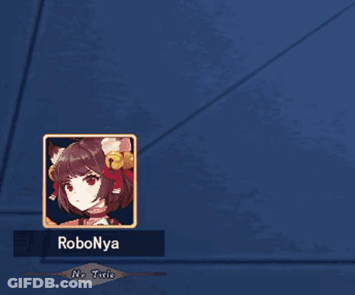 A Picture Of A Girl With The Name Robonya Next To A Picture Of A Cat GIF