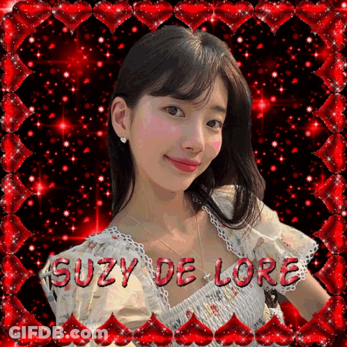 A Picture Of A Girl With The Name Suzy De Lore GIF