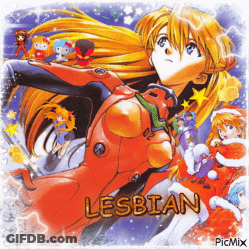 A Picture Of A Girl With The Word Lesbian In The Corner GIF