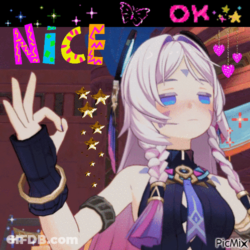 A Picture Of A Girl With The Word Nice Written On It GIF