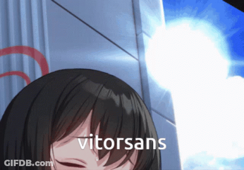 A Picture Of A Girl With The Word Vitorsans Written On It GIF