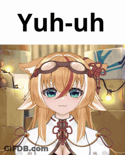 A Picture Of A Girl With The Word Yuh-Uh Written Above Her GIF