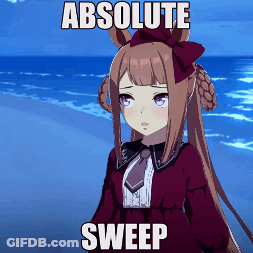 A Picture Of A Girl With The Words Absolute Sweep GIF