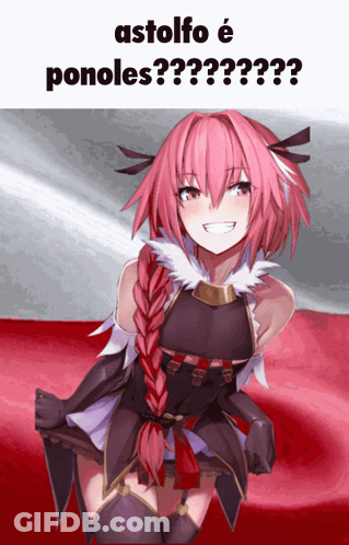 A Picture Of A Girl With The Words Astolfo E Ponoles On The Bottom GIF