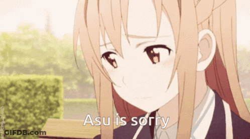 A Picture Of A Girl With The Words Asu Is Sorry Below Her GIF
