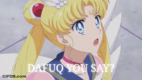 A Picture Of A Girl With The Words " Dafuq You Say " On The Bottom GIF