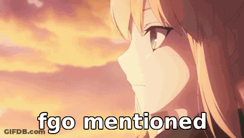 A Picture Of A Girl With The Words " Fgo Mentioned " On The Bottom GIF