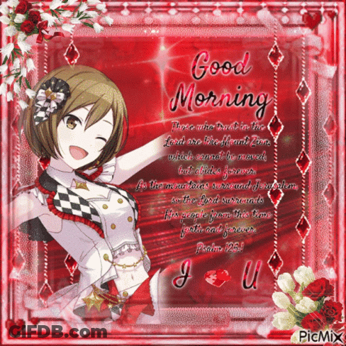 A Picture Of A Girl With The Words Good Morning GIF