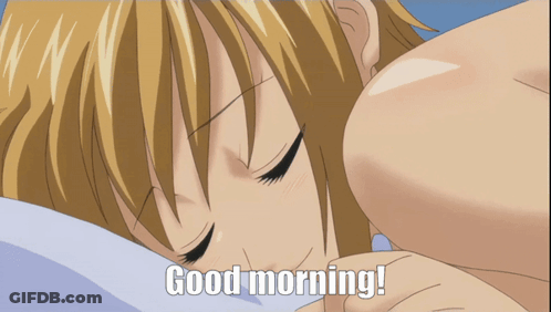 A Picture Of A Girl With The Words Good Morning On The Bottom Right GIF