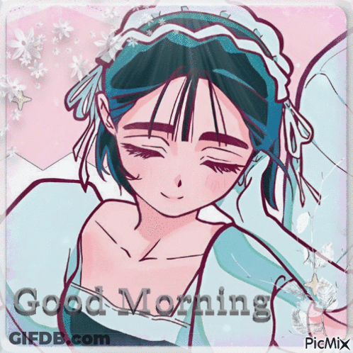 A Picture Of A Girl With The Words Good Morning GIF