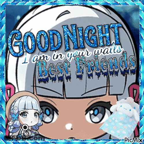 A Picture Of A Girl With The Words Goodnight I Am In Your Walls Best Friends GIF