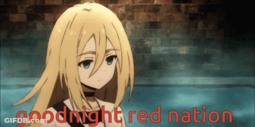 A Picture Of A Girl With The Words " Goodnight Red Nation " On It GIF