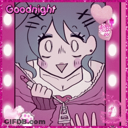 A Picture Of A Girl With The Words Goodnight Written On The Bottom GIF