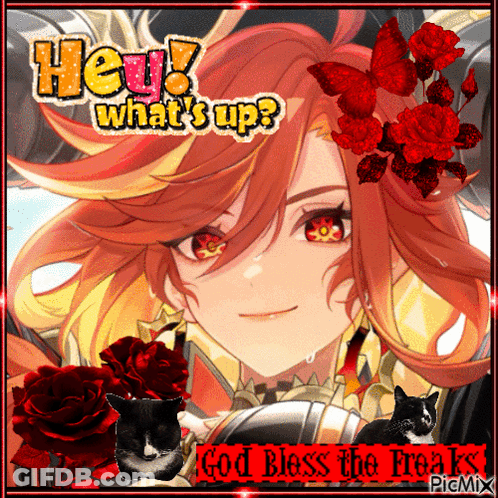 A Picture Of A Girl With The Words Hey What 'S Up On It GIF