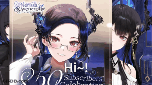 A Picture Of A Girl With The Words Hi Subscribers Celebration GIF