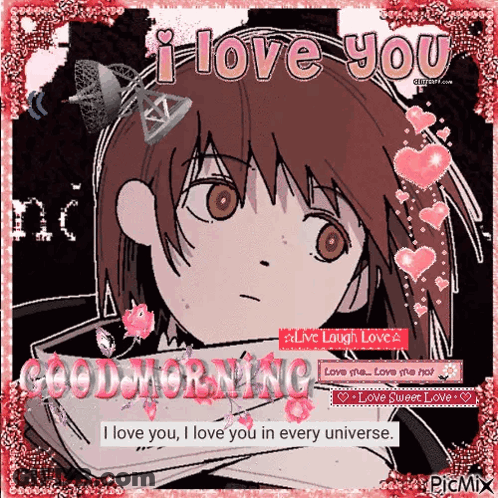 A Picture Of A Girl With The Words I Love You GIF