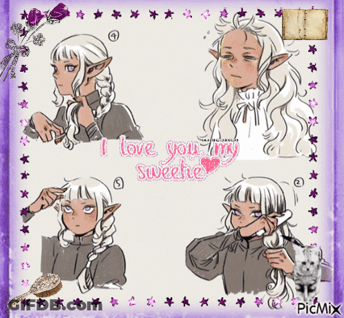 A Picture Of A Girl With The Words " I Love You My Sweetie " GIF