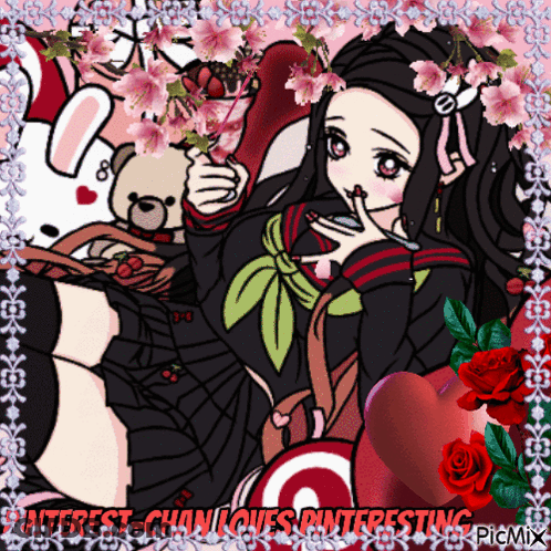 A Picture Of A Girl With The Words Interest Chan Loves Interesting On The Bottom GIF