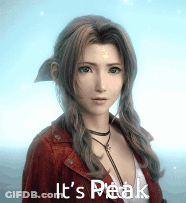 A Picture Of A Girl With The Words It 'S Peak Written On It GIF