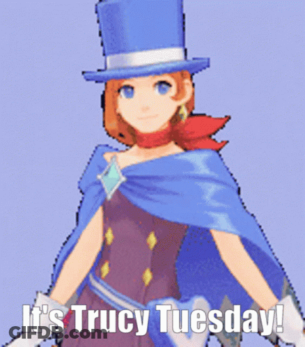 A Picture Of A Girl With The Words It 'S Tracy Tuesday GIF