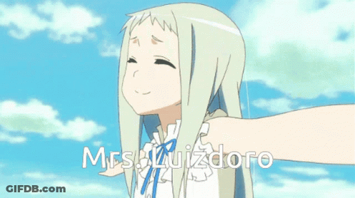 A Picture Of A Girl With The Words Mrs. Luizdoro Written Below Her GIF