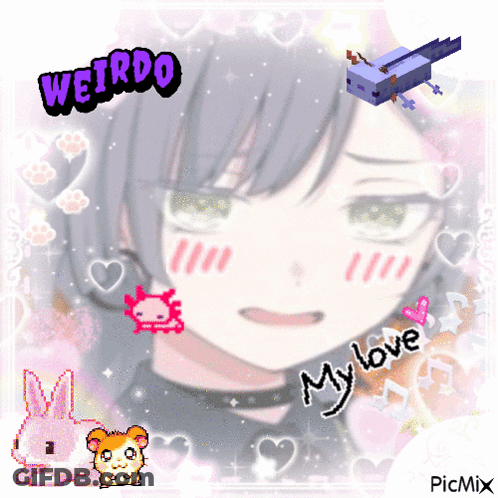A Picture Of A Girl With The Words My Love Written On The Bottom GIF
