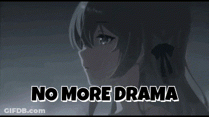A Picture Of A Girl With The Words No More Drama Written Above Her GIF