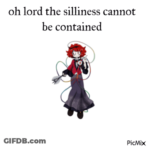 A Picture Of A Girl With The Words Oh Lord The Silliness Cannot Be Contained On The Bottom GIF