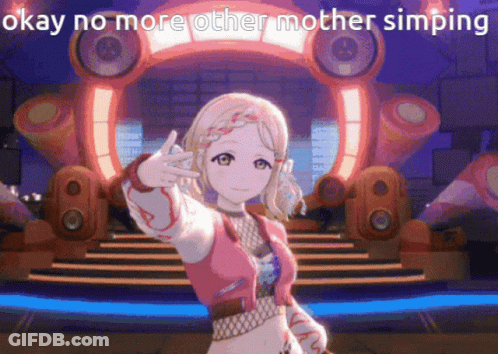 A Picture Of A Girl With The Words Okay No More Other Mother Simping On The Bottom GIF