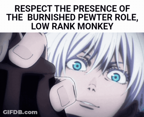 A Picture Of A Girl With The Words Respect The Presence Of The Burned Pewter Role Low Rank Monkey GIF