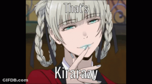 A Picture Of A Girl With The Words That 'S Kirarazy On The Bottom GIF