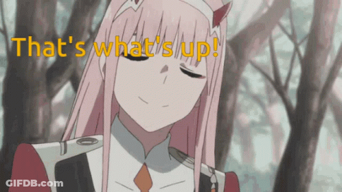 A Picture Of A Girl With The Words " That 'S What 'S Up " On The Bottom GIF