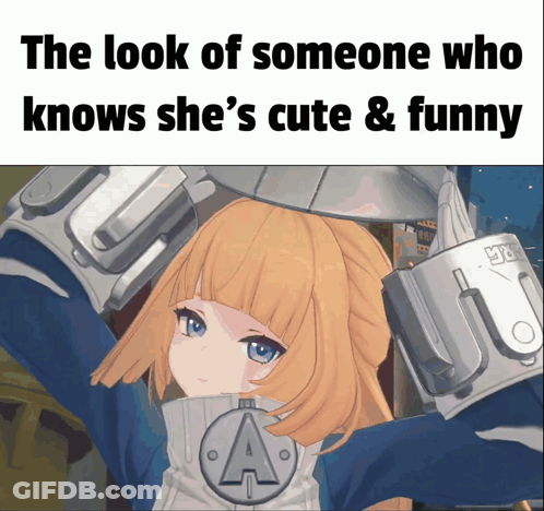 A Picture Of A Girl With The Words The Look Of Someone Who Knows She 'S Cute & Funny GIF