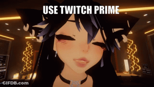 A Picture Of A Girl With The Words Use Twitch Prime GIF